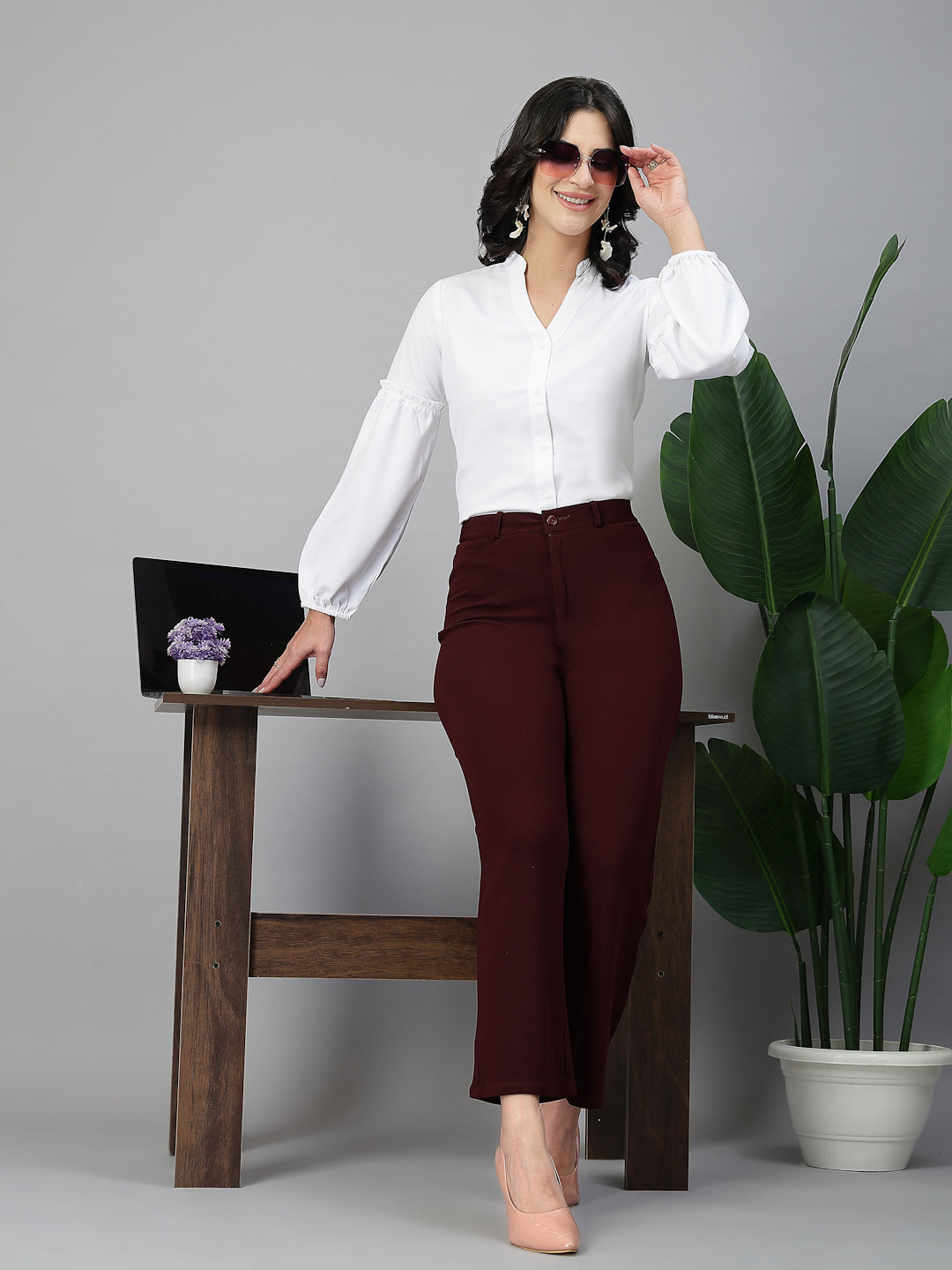 Style Quotient Women White shirt style top-Shirts-StyleQuotient