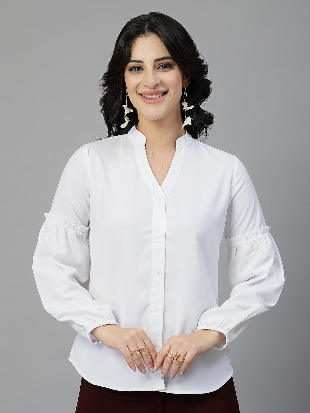 Style Quotient Women White shirt style top-Shirts-StyleQuotient