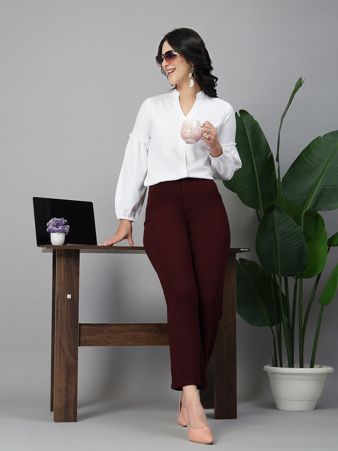 Style Quotient Women White shirt style top-Shirts-StyleQuotient
