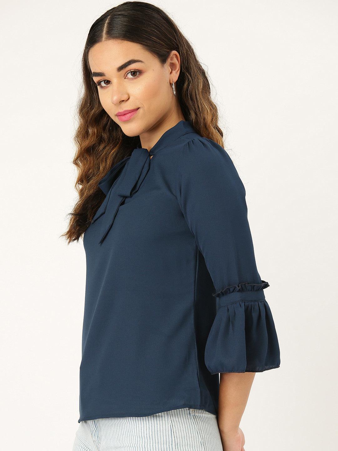 Style Quotient Women Solid White Polymoss Regular smart casual Top-Tops-StyleQuotient