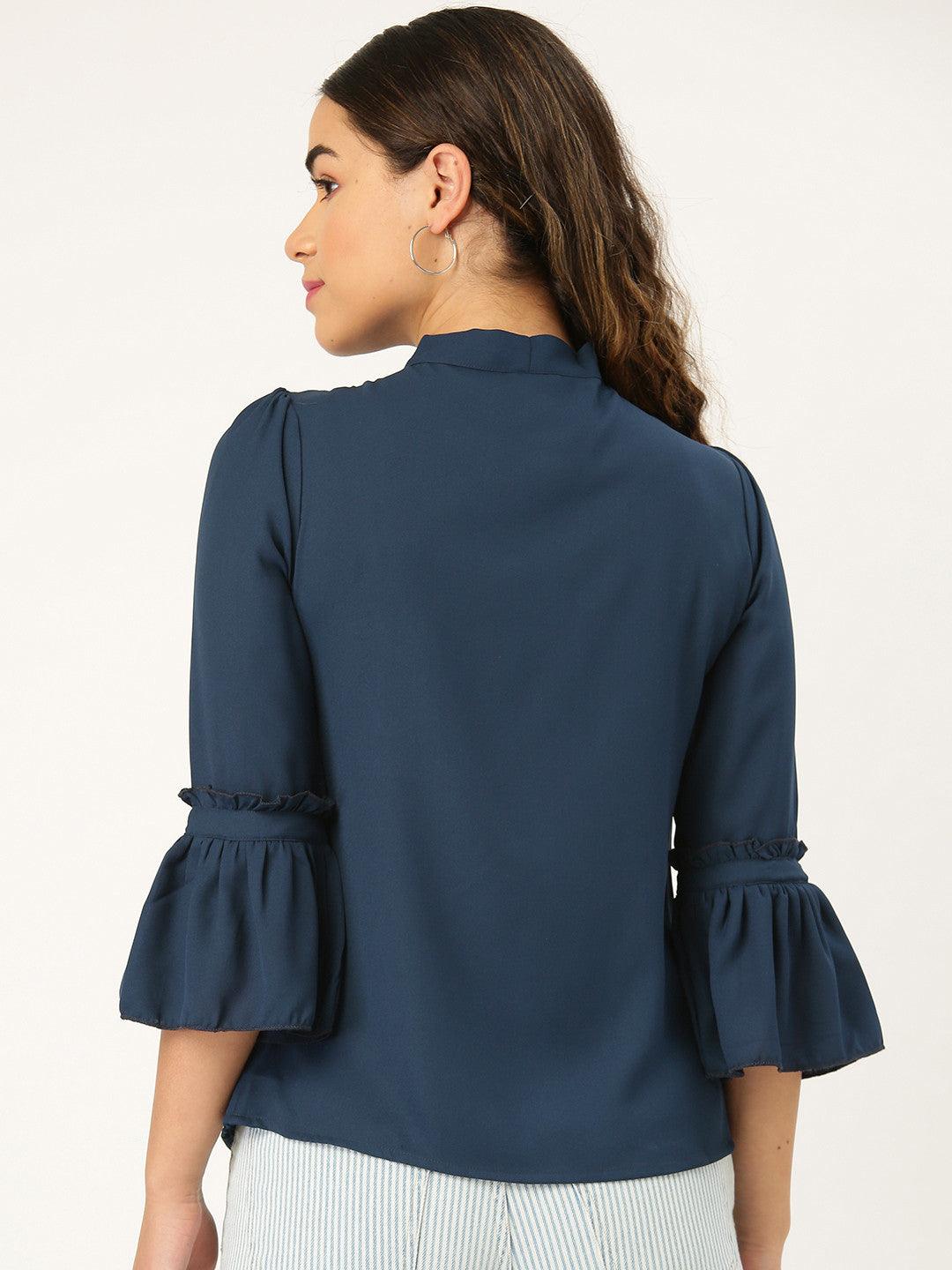 Style Quotient Women Solid White Polymoss Regular smart casual Top-Tops-StyleQuotient