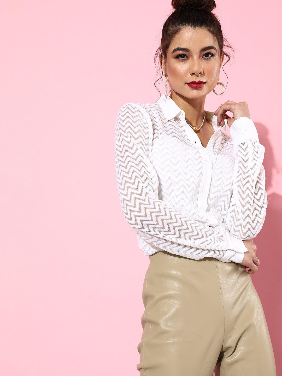 Women Chevron Shirts-Shirts-StyleQuotient