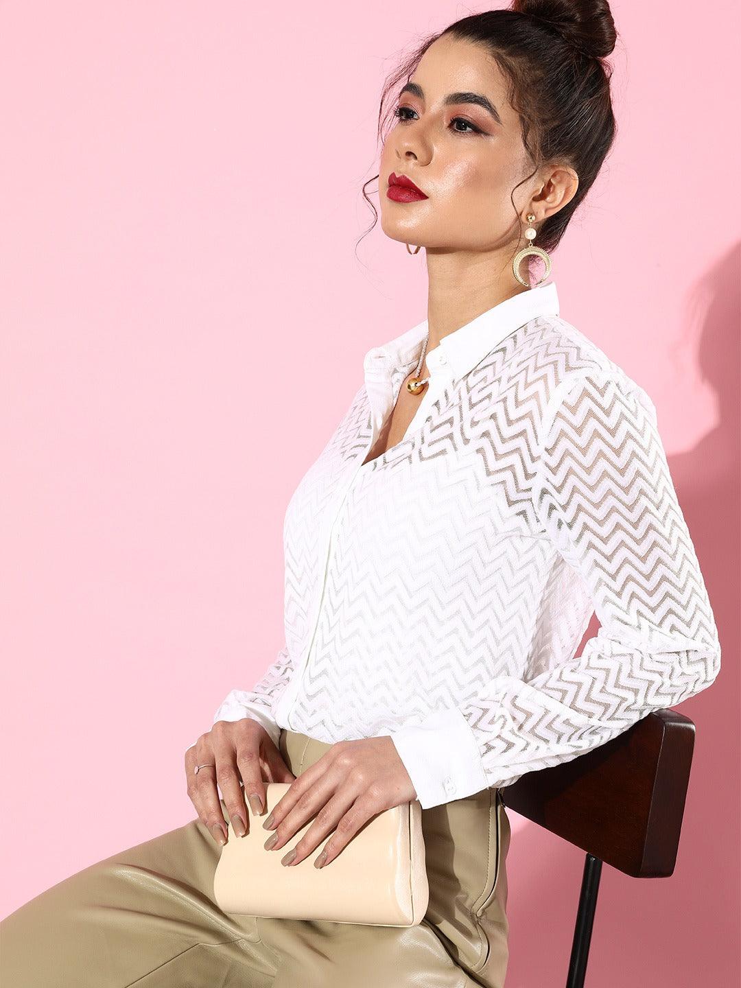 Women Chevron Shirts-Shirts-StyleQuotient
