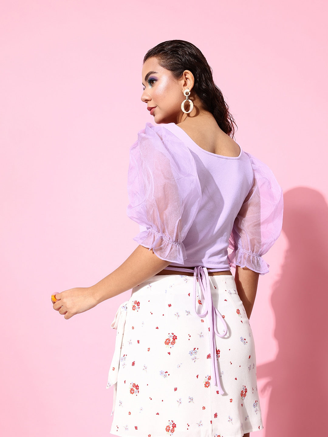 Style Quotient Women Self Design Fitted Crop Top-Tops-StyleQuotient