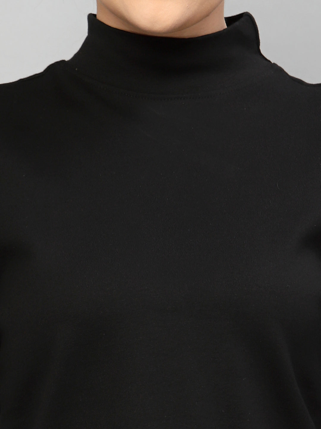 Style Quotient Women Black Self Deign Pure Cotton Top-Tops-StyleQuotient