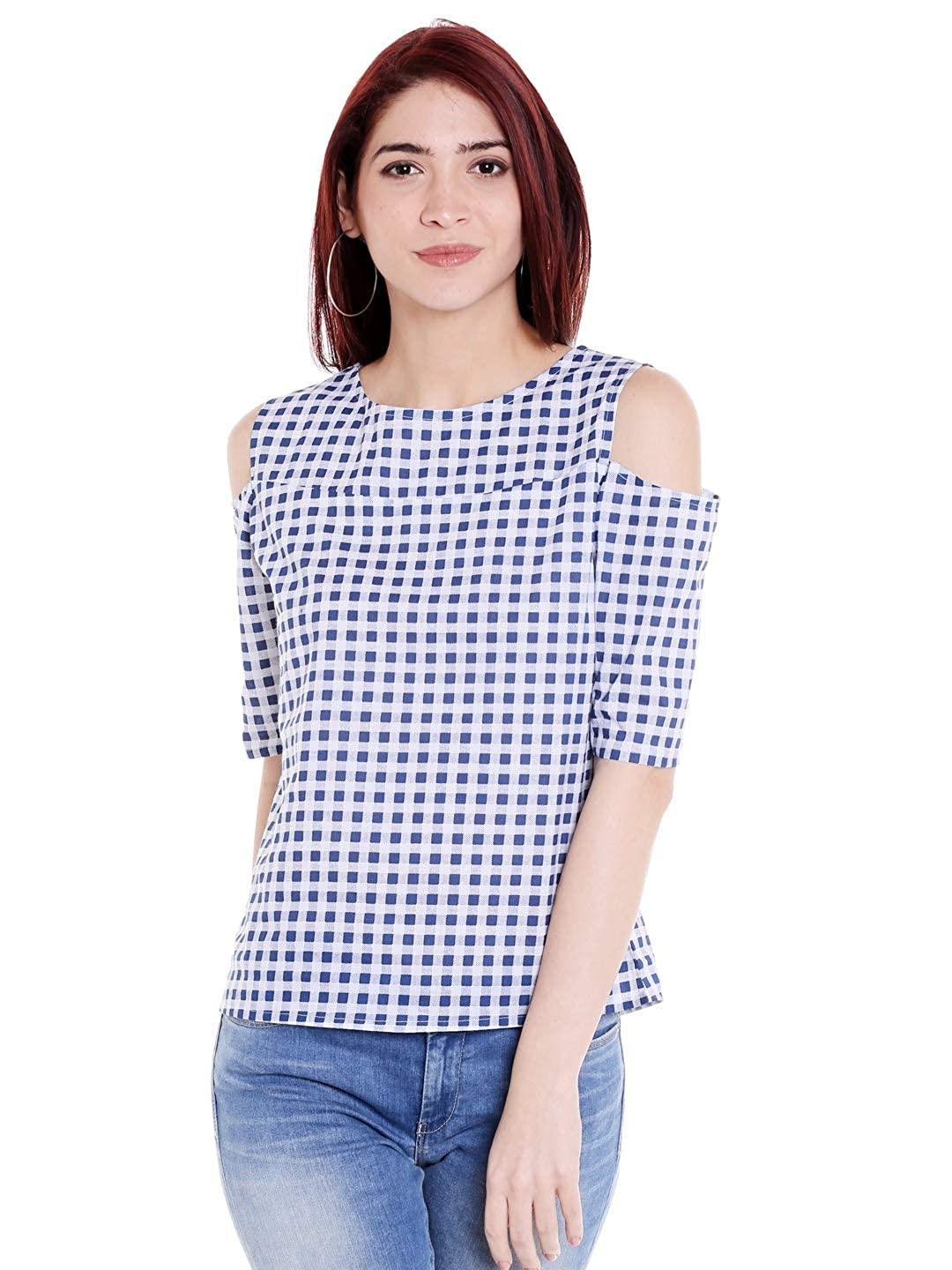 Style Quotient Womens Checked Tops-Tops-StyleQuotient