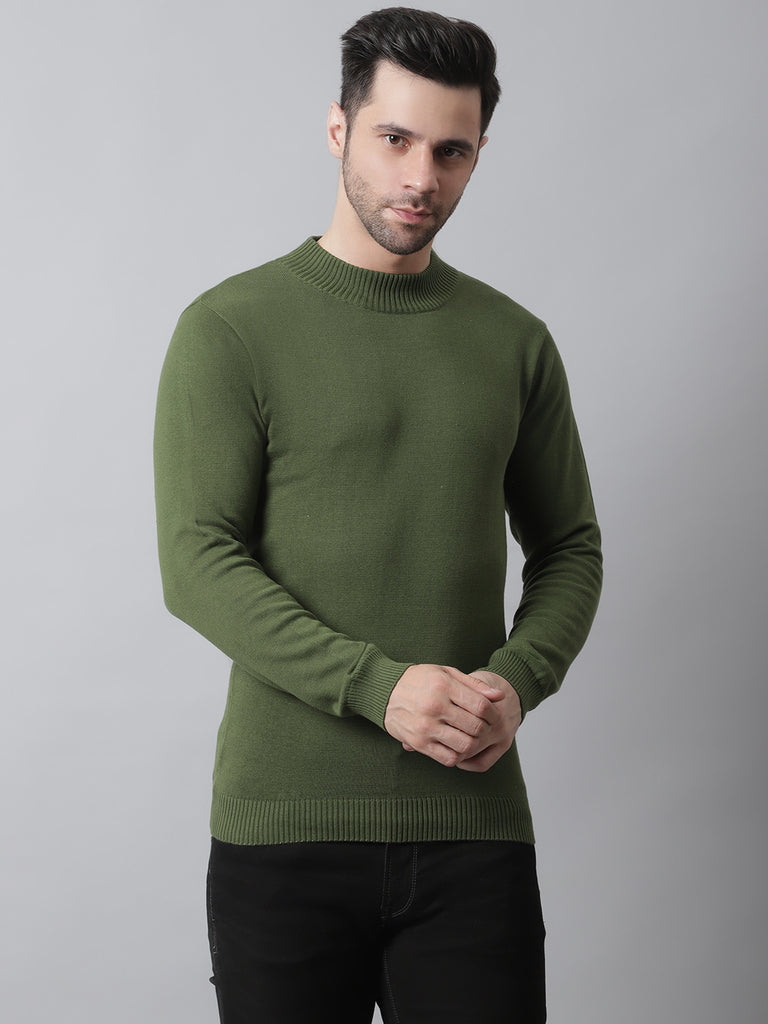 Style Quotient Men Olive Green Sweatshirt-Men's Sweatshirts-StyleQuotient