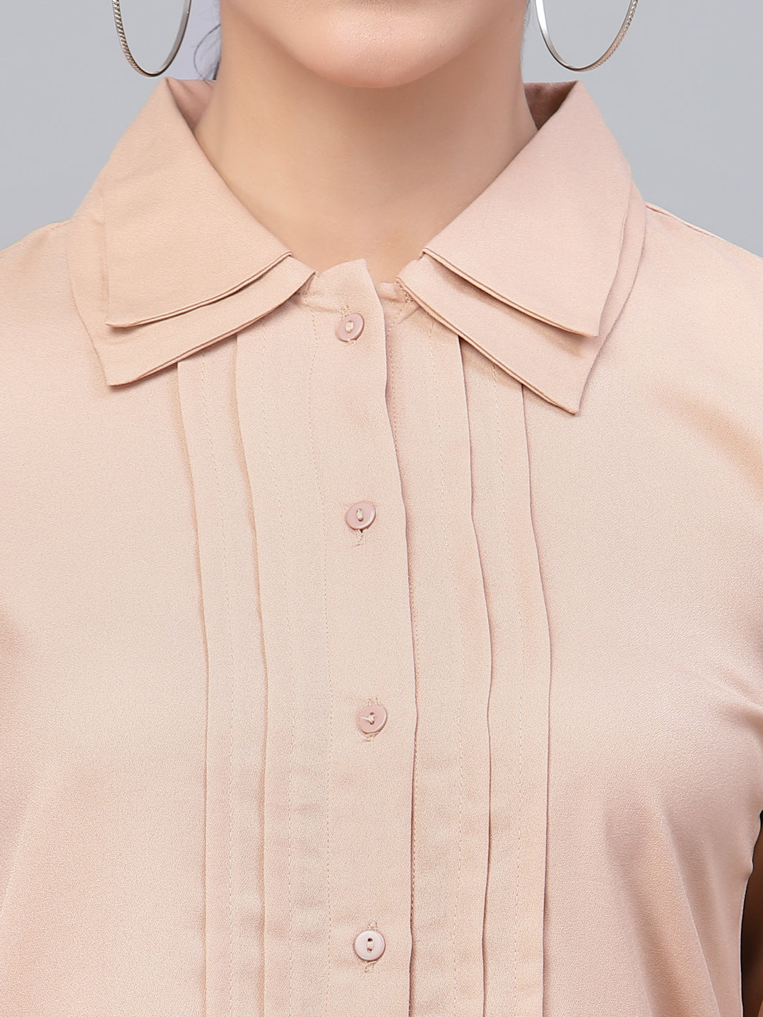 Style Quotient Women Nude-Coloured Smart Formal Shirt-Shirts-StyleQuotient