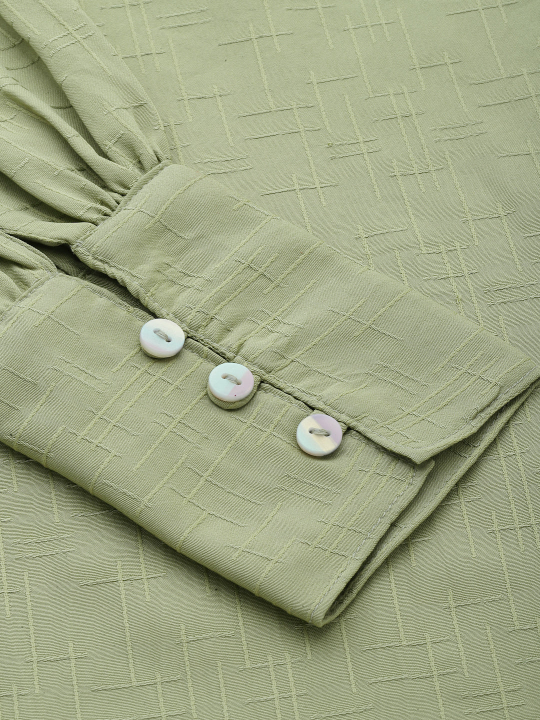 Style Quotient Women SAGE GREEN Solid Polyester Regular Smart Casual Top-Tops-StyleQuotient