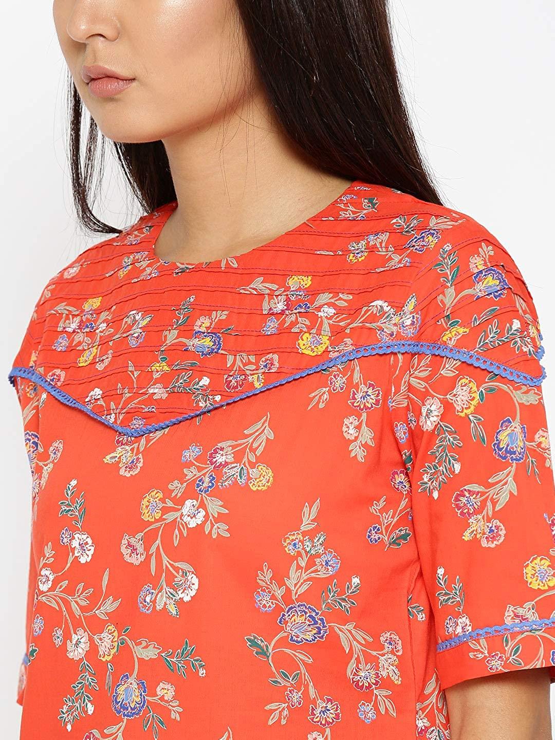 Style Quotient Womens Floral Print Tops-Tops-StyleQuotient