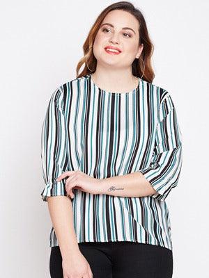 Womens Casual Full Sleeve Striped Women Multicolor Top-Tops-StyleQuotient