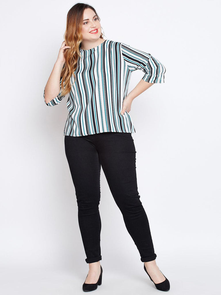 Womens Casual Full Sleeve Striped Women Multicolor Top-Tops-StyleQuotient