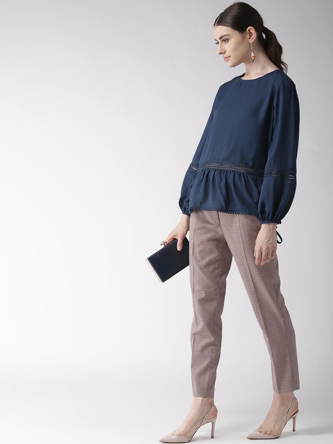 Women Burgundy Solid A-Line Top-Tops-StyleQuotient