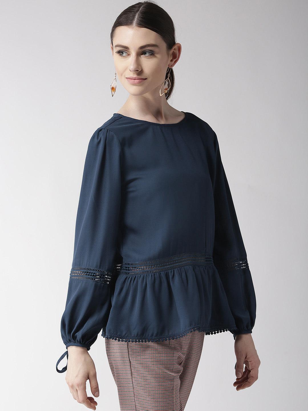 Women Burgundy Solid A-Line Top-Tops-StyleQuotient