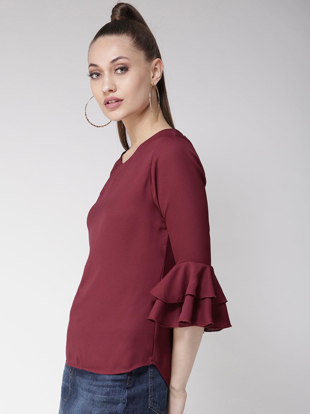 Women Yellow Solid Top-Tops-StyleQuotient