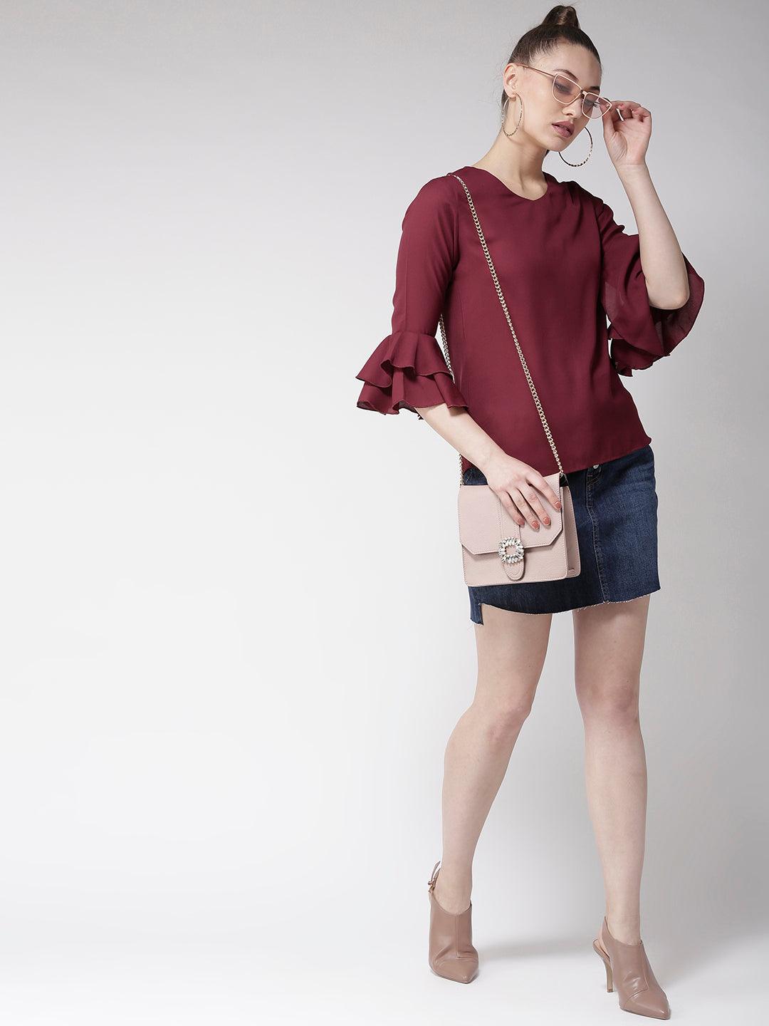 Women Yellow Solid Top-Tops-StyleQuotient