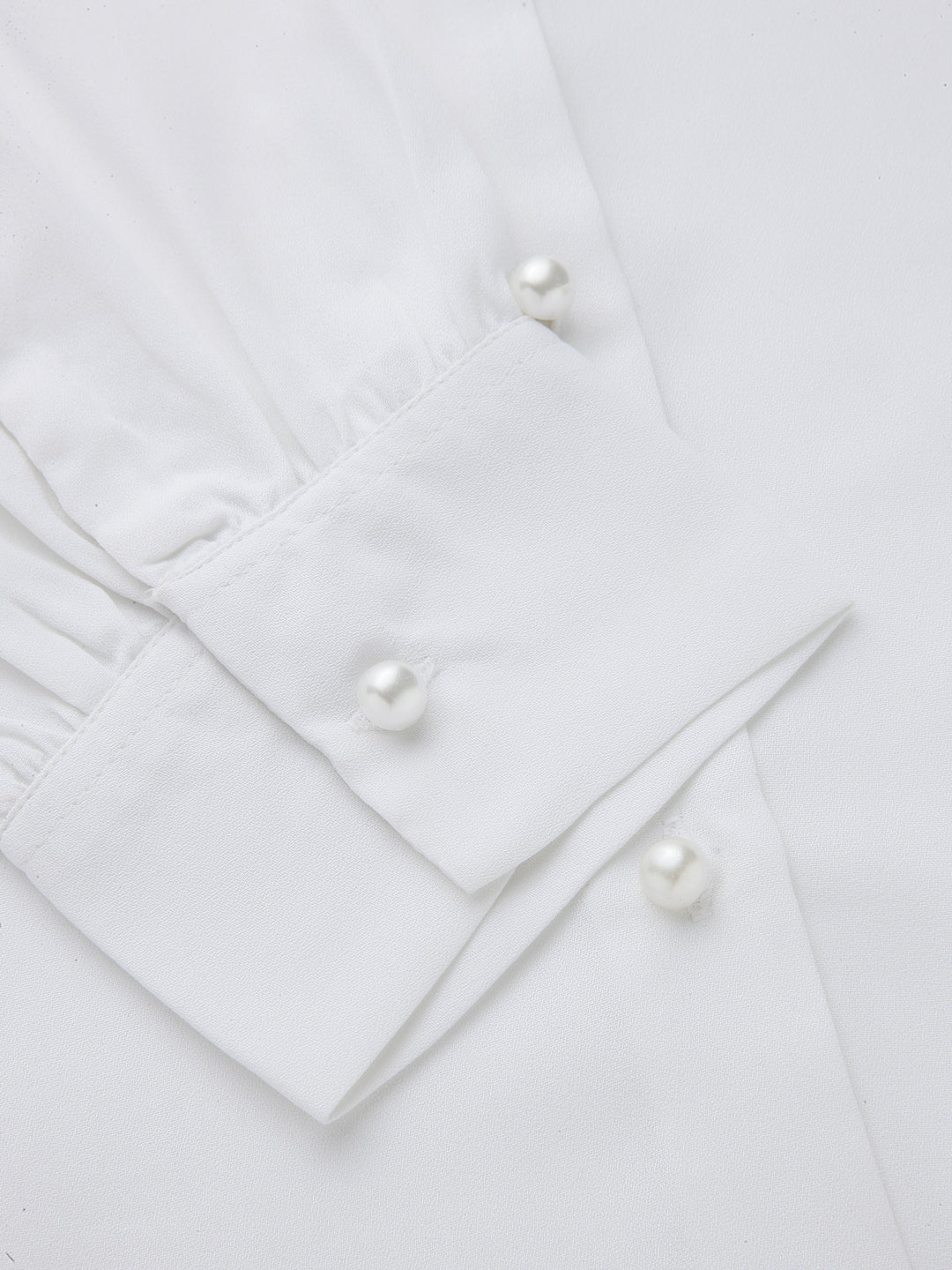 Style Quotient Women Solid White Polyester Formal Shirt-Shirts-StyleQuotient