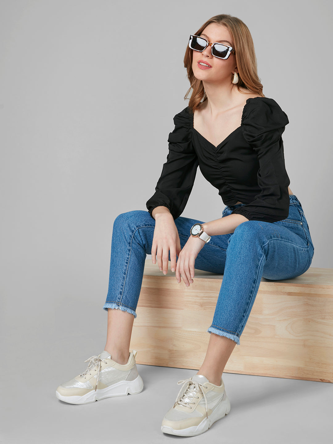 Style Quotient Women Black Solid Tops-Tops-StyleQuotient