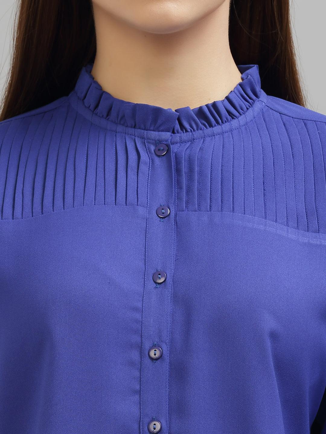Style Quotient Women Blue Formal Shirt-Shirts-StyleQuotient