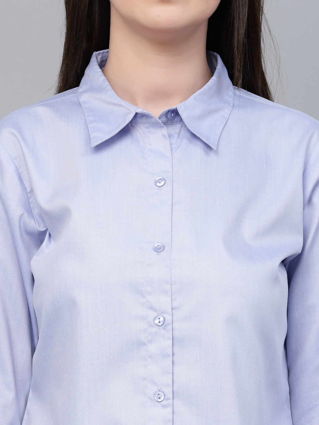 Style Quotients Women Solid Blue Chambray Formal Shirt-Shirts-StyleQuotient
