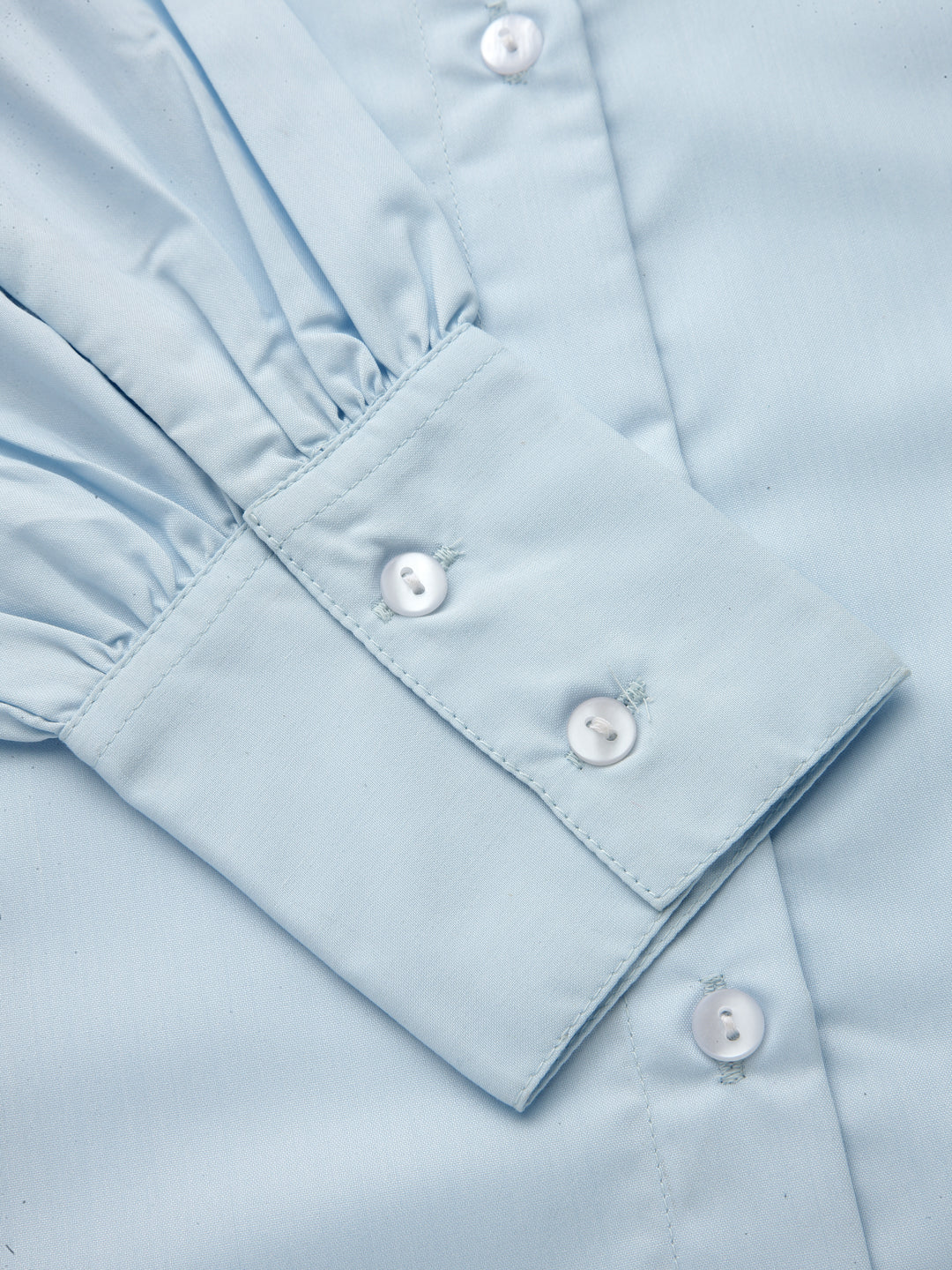 Style Quotient Women Sky Blue Solid Regular Formal Shirt-Shirts-StyleQuotient