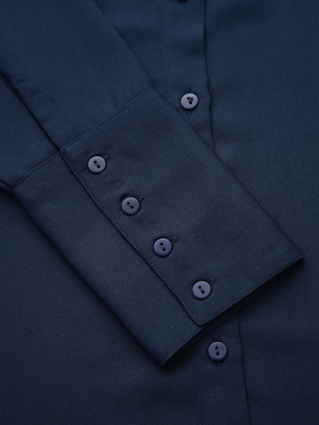 Style Quotient Women Solid Navy Regular Formal Shirt-Shirts-StyleQuotient