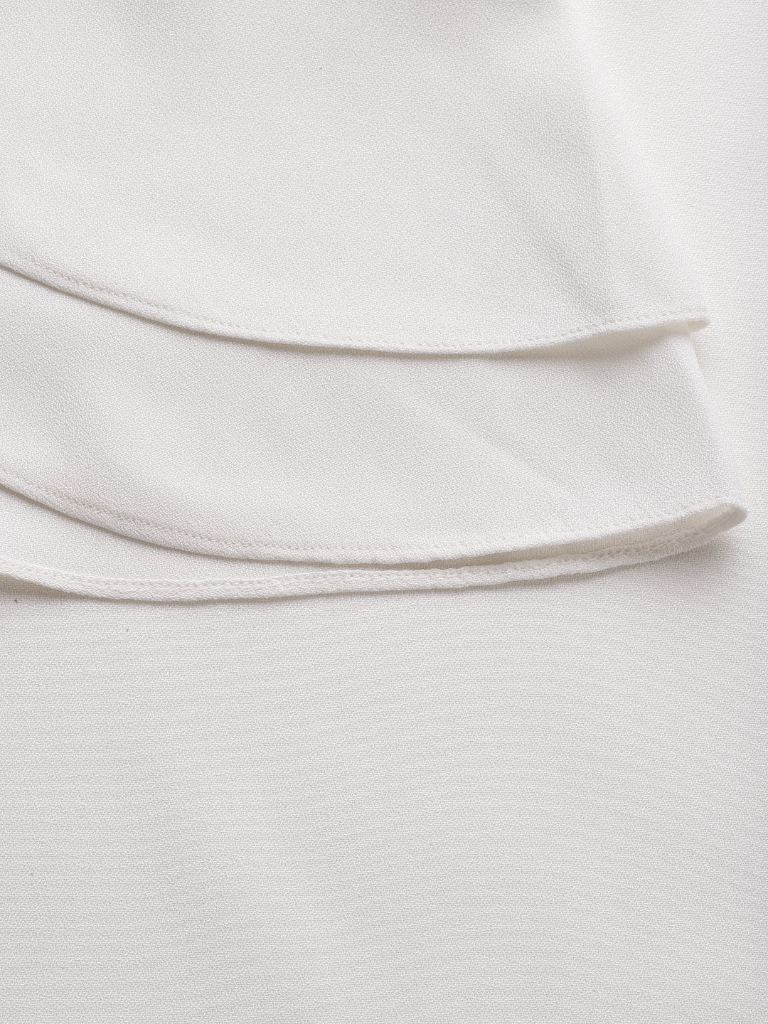 Style Quotients Women White Solid Polyester Smart Casual Top-Tops-StyleQuotient