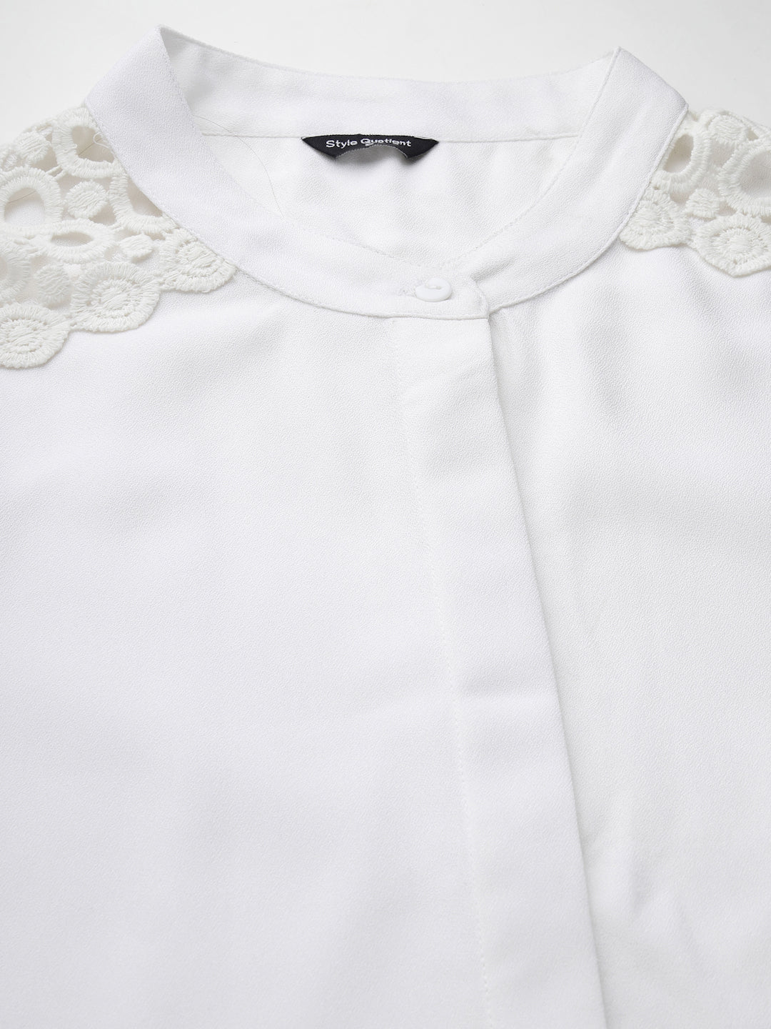 Style Quotient Women Embellished White Regular Smart Casual Shirt-Shirts-StyleQuotient