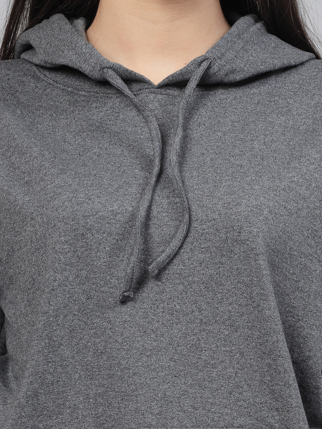 Style Quotient women grey hooded oversized sweatshirt-Sweaters-StyleQuotient