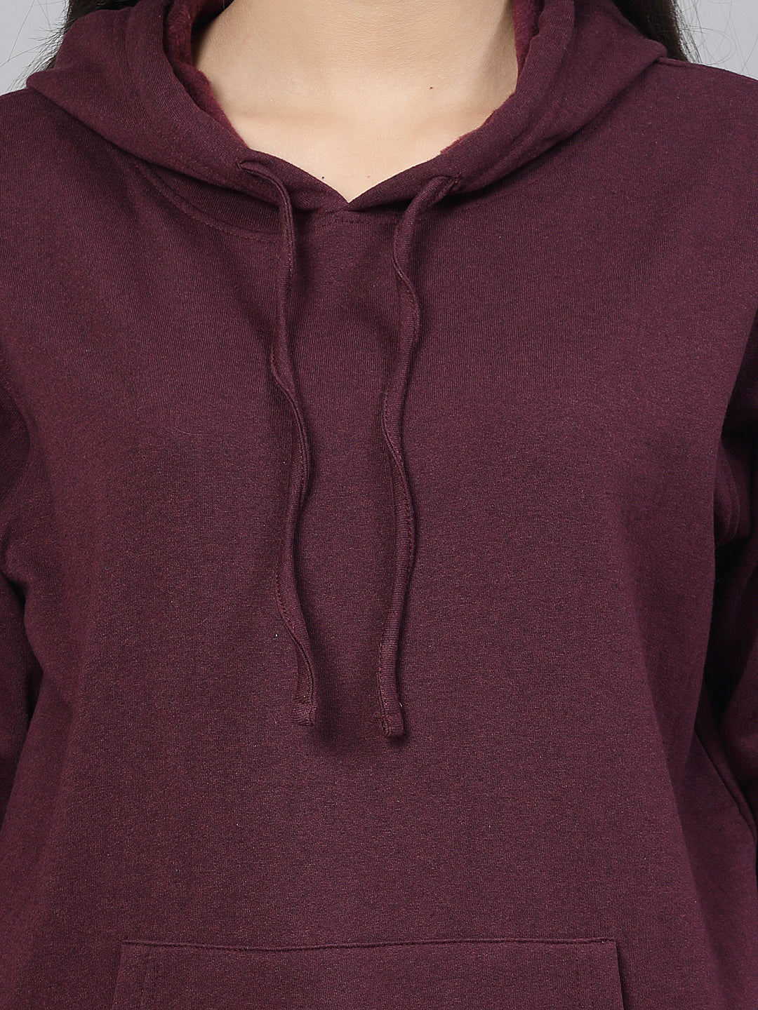 Style Quotient women maroon hooded oversized sweatshirt-Sweaters-StyleQuotient