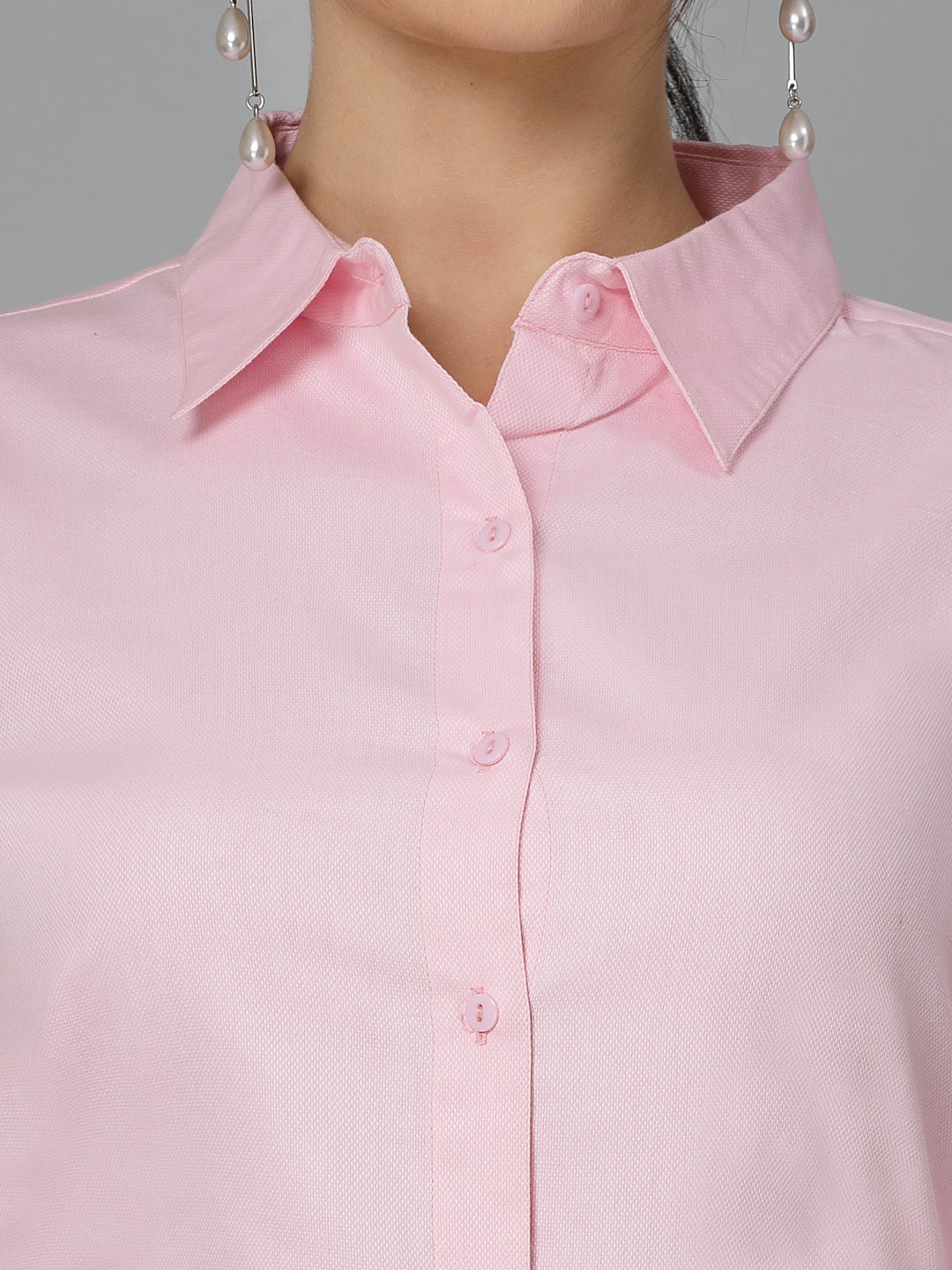 Style Quotient Women Self Design Pink polycotton Formal Shirt-Shirts-StyleQuotient