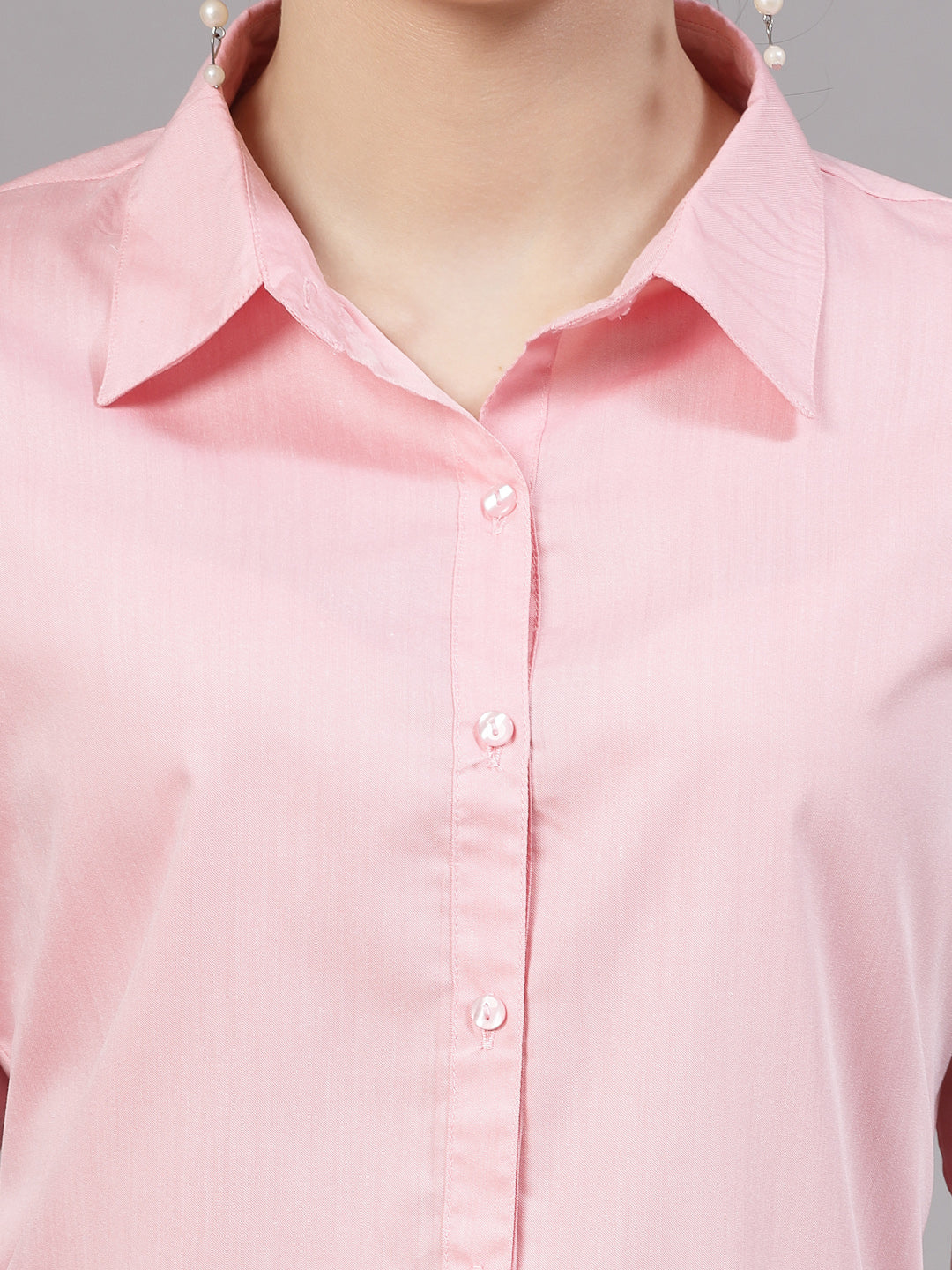 Style Quotient Women Solid Pink Regular Formal Shirt-Shirts-StyleQuotient