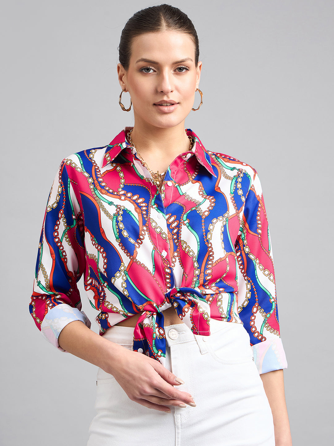 Style Quotient Women Multi Printed Polycrepe Regular Shirt-Shirts-StyleQuotient