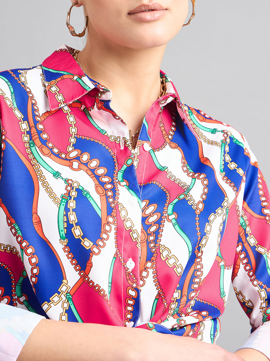 Style Quotient Women Multi Printed Polycrepe Regular Shirt-Shirts-StyleQuotient