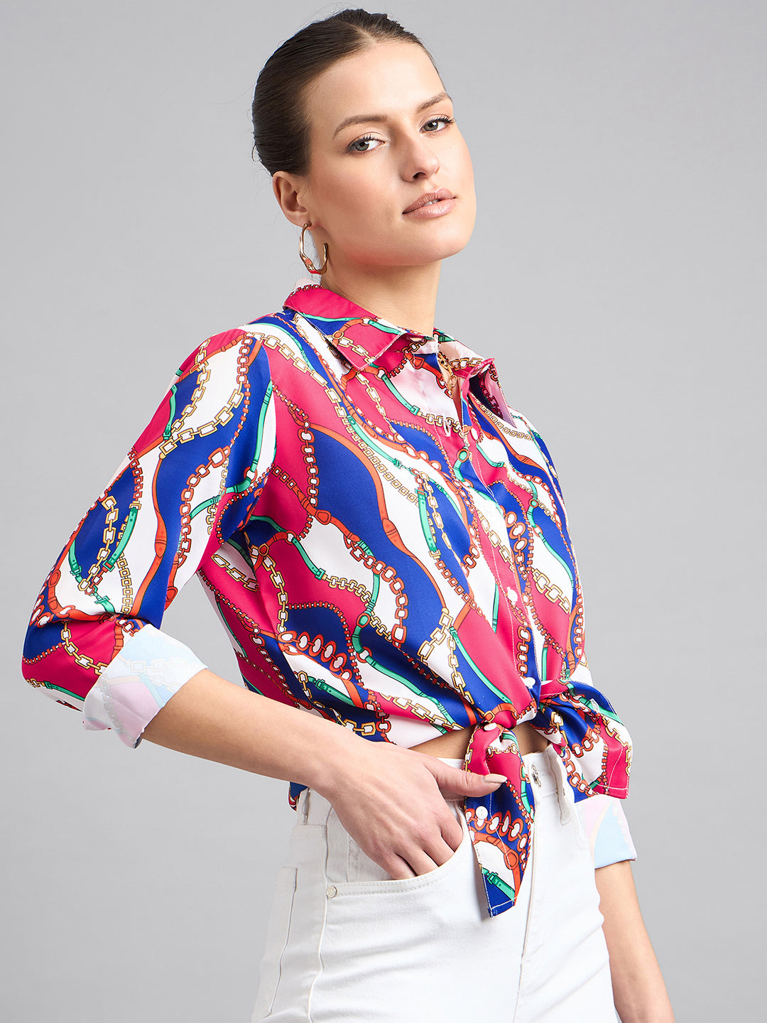 Style Quotient Women Multi Printed Polycrepe Regular Shirt-Shirts-StyleQuotient