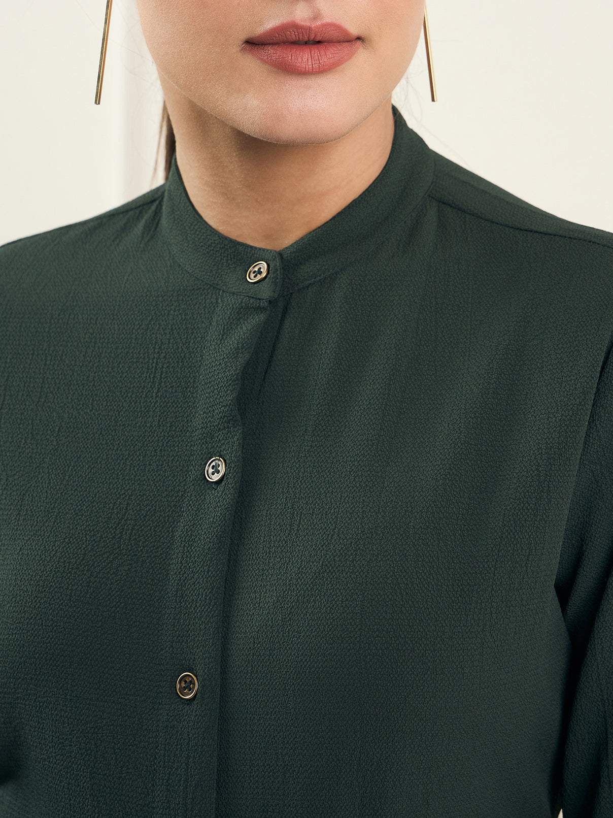 Style Quotient Women Green solid textured shirt-Shirts-StyleQuotient