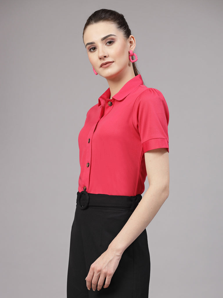 Style Quotient Women Casual Pink Shirt-Shirts-StyleQuotient