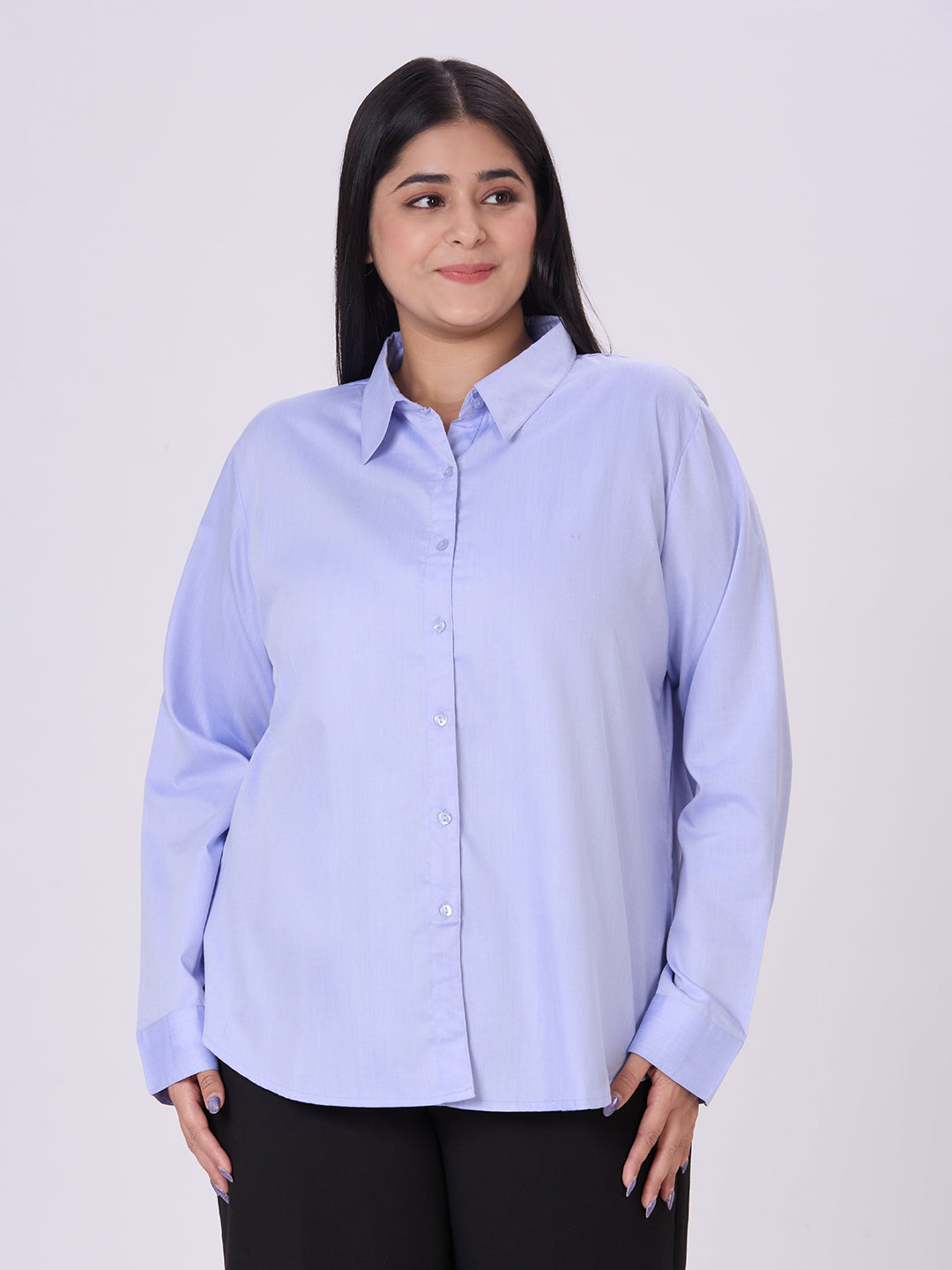 Style Quotient Women Chambray Blue Formal Shirt-Shirts-StyleQuotient