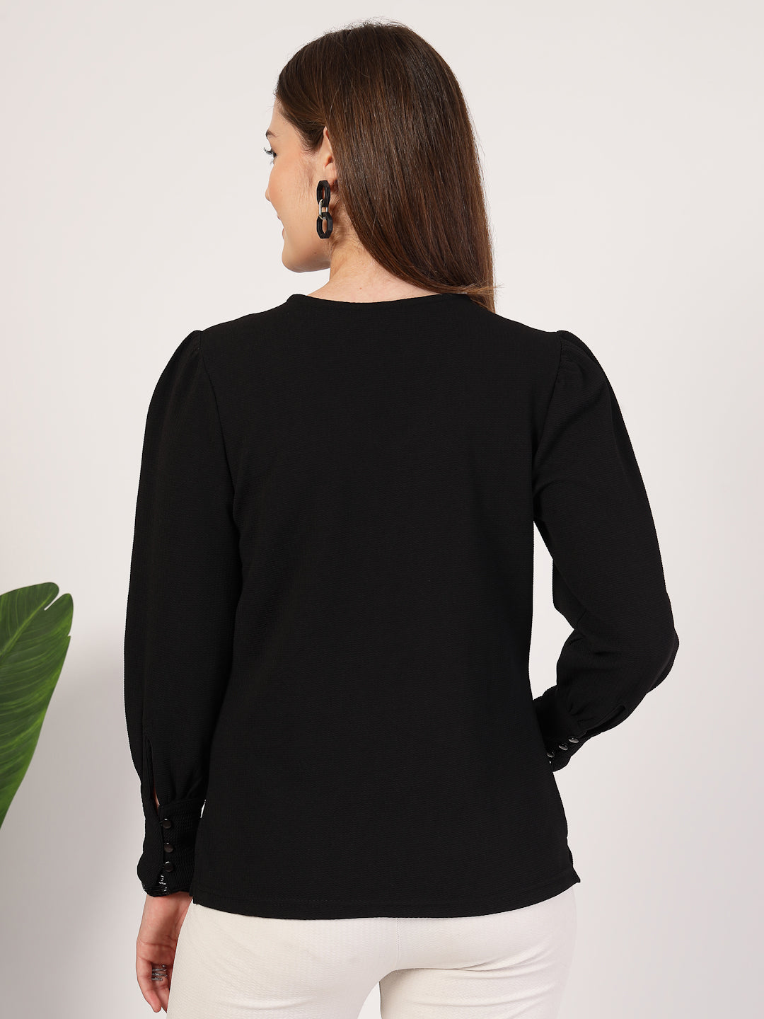 Style Quotient Women Black Knit Top-Tops-StyleQuotient