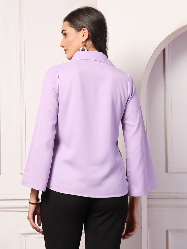 Style Quotient Womens Lilac with Full bell sleeves Shirt-Shirts-StyleQuotient