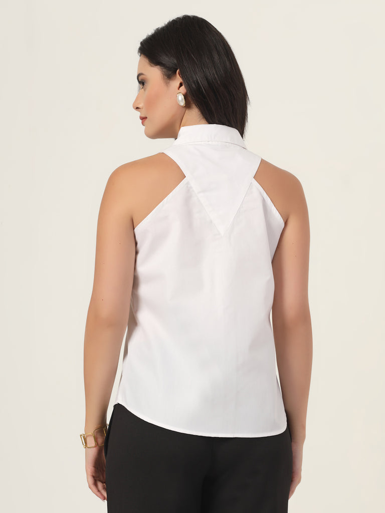 Style Quotient Women White Incut Shirt-Shirts-StyleQuotient