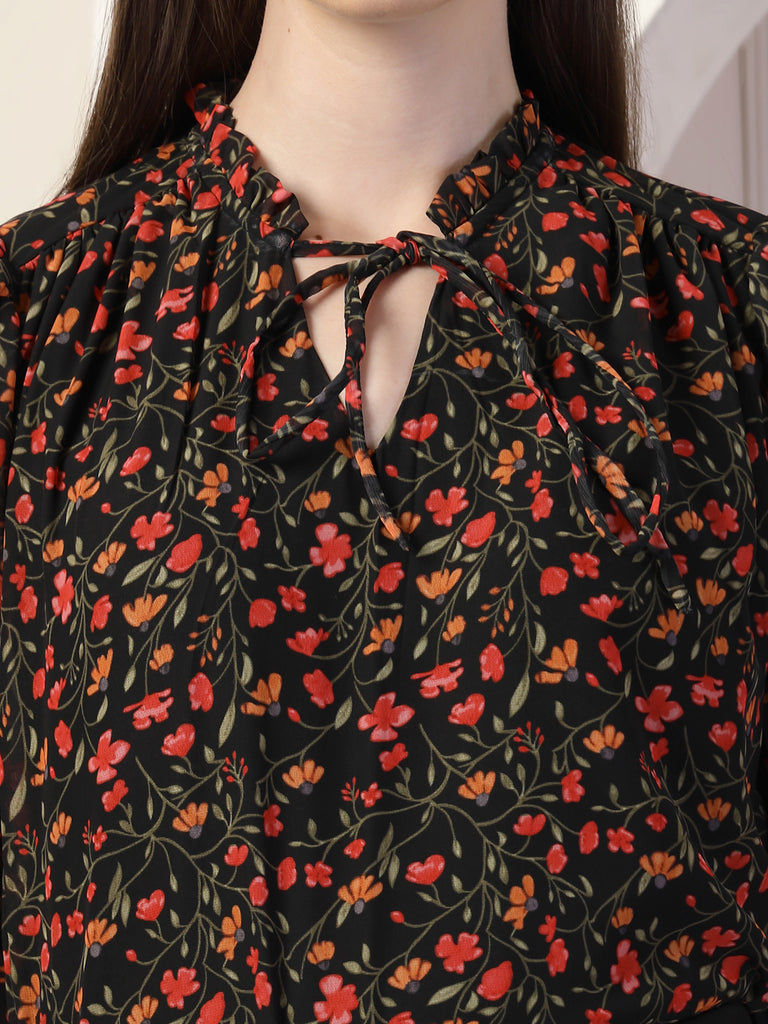 Style Quotient Women Multi floral print top-Tops-StyleQuotient