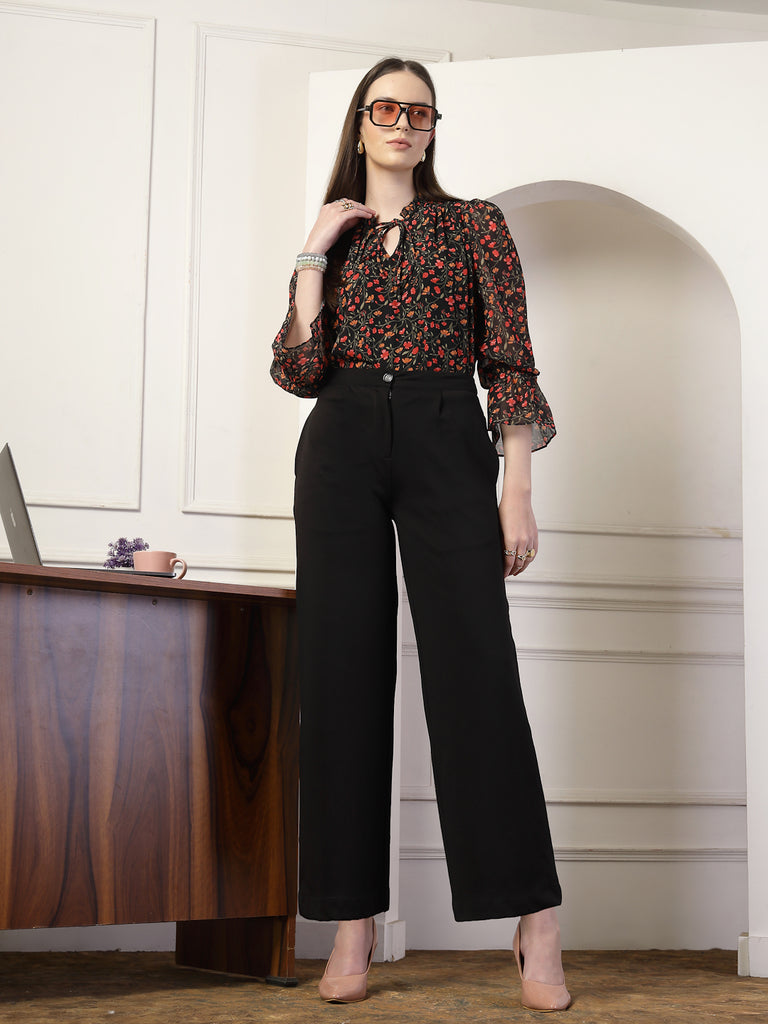 Style Quotient Women Multi floral print top-Tops-StyleQuotient