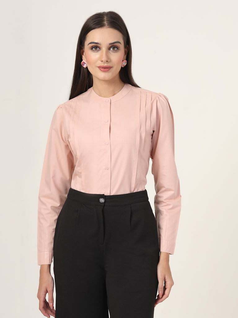 Style Quotient Women Solid Nude Polycotton Regular Shirt-Shirts-StyleQuotient