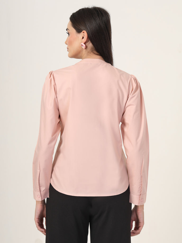 Style Quotient Women Solid Nude Polycotton Regular Shirt-Shirts-StyleQuotient