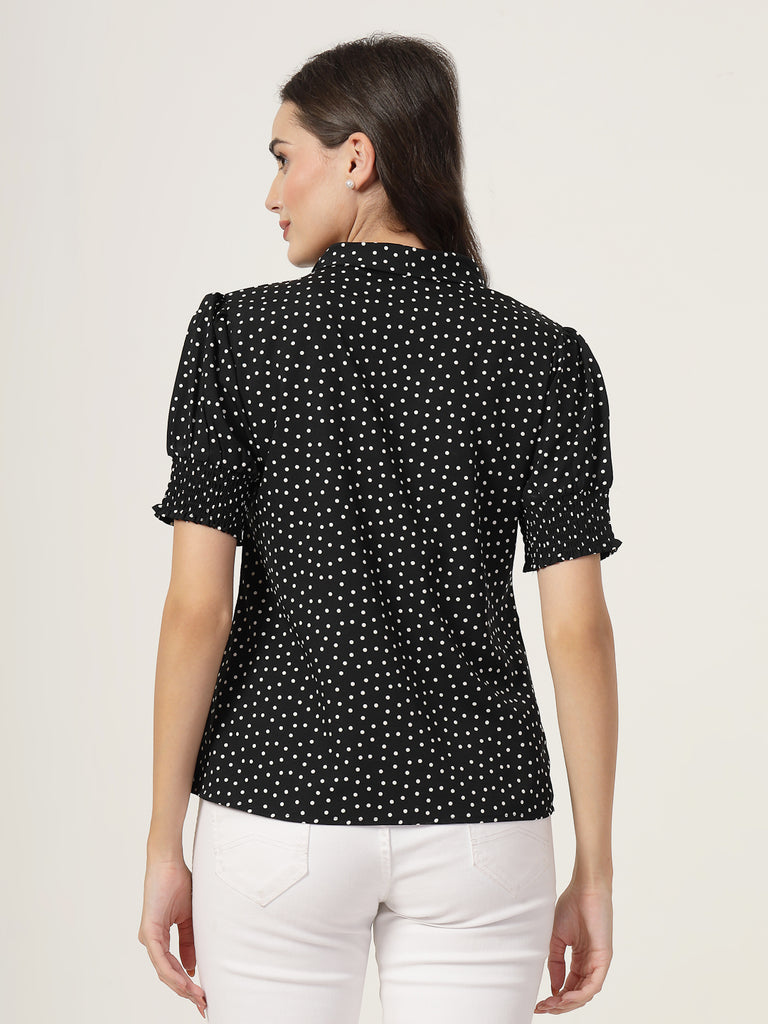 Style Quotient Women black and white front tie-up Top-Tops-StyleQuotient