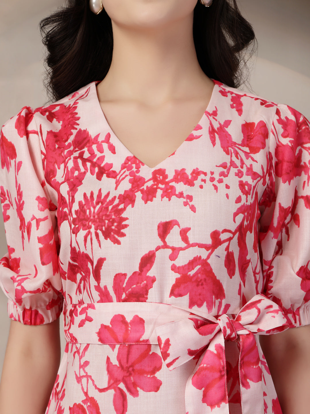 Style Quotient Women Fusia Flroal print Dress-Dressers-StyleQuotient
