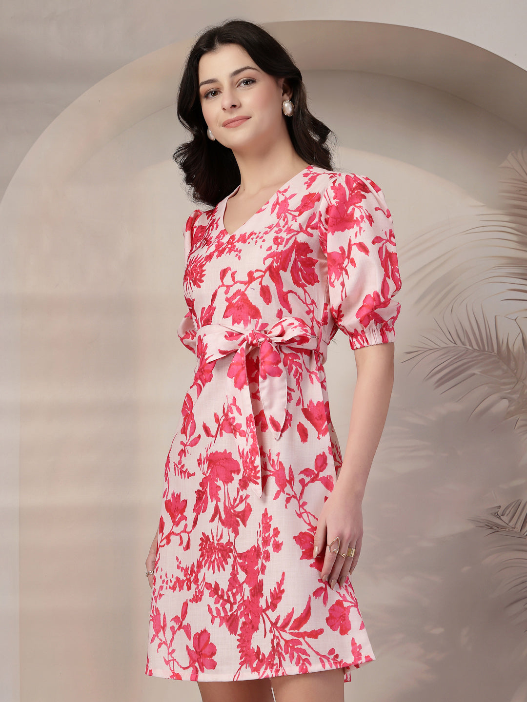 Style Quotient Women Fusia Flroal print Dress-Dressers-StyleQuotient