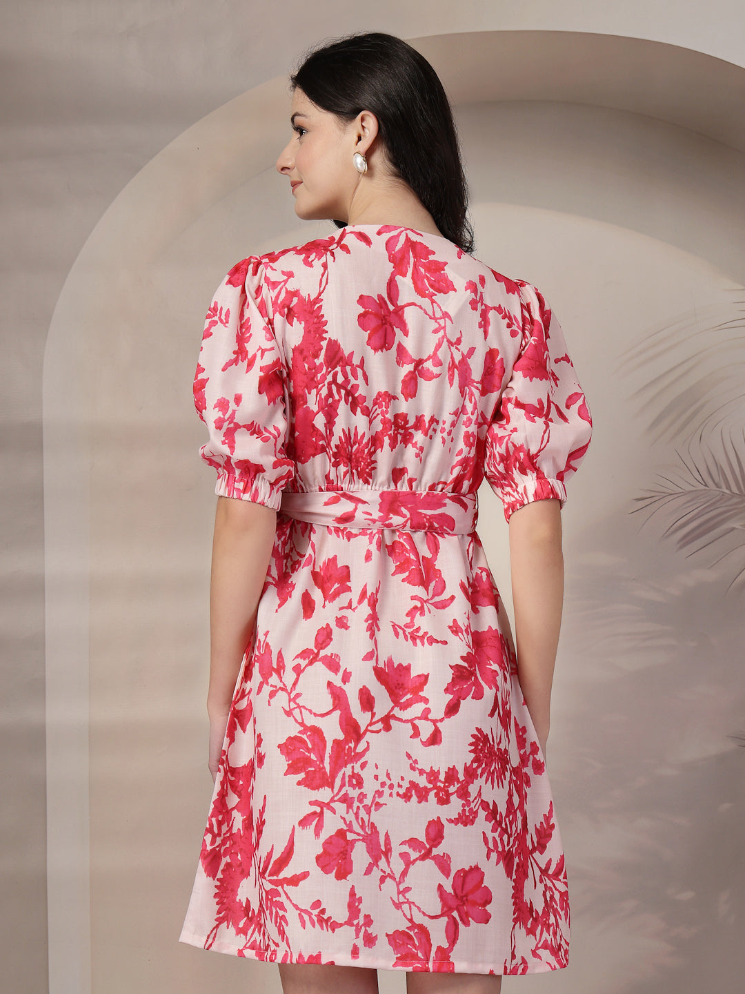 Style Quotient Women Fusia Flroal print Dress-Dressers-StyleQuotient