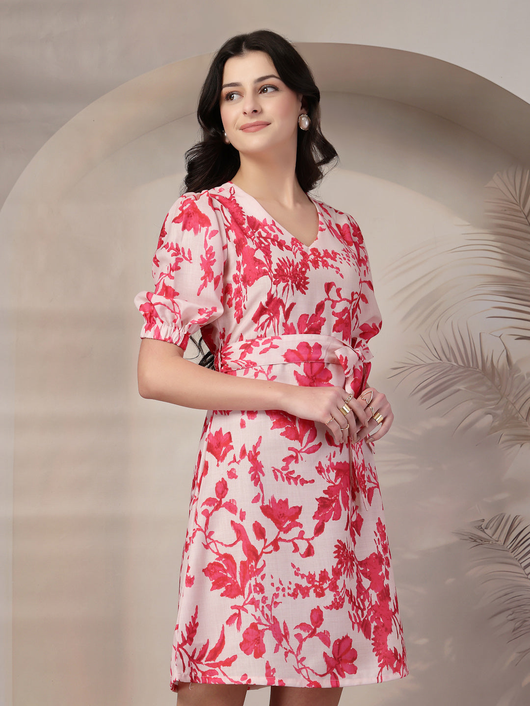 Style Quotient Women Fusia Flroal print Dress-Dressers-StyleQuotient
